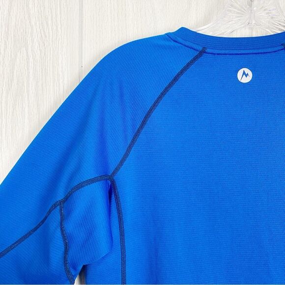 Marmot | Blue ThermalClime Sport Long Sleeve Crew - Picture 6 of 11